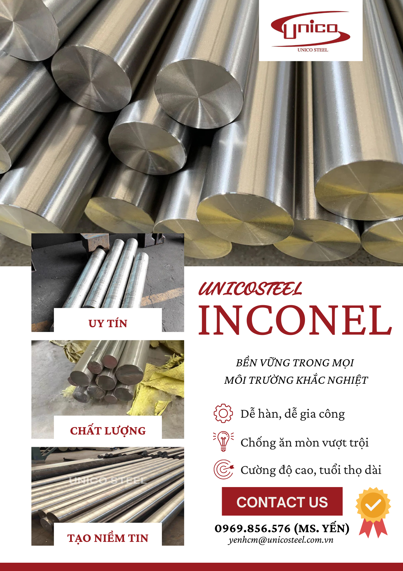 Bán Inconel 625 – Giá gốc nhà máy | Unicosteel